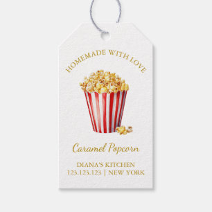 Simple Homemade Caramel Popcorn Hang Tag l White Geschenkanhänger