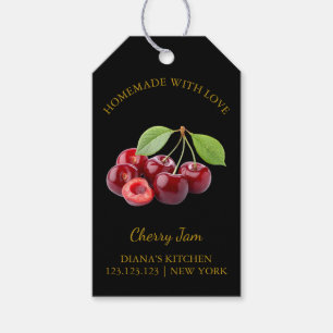 Simple Homemade Cherry Jam Hang Tag l Black Geschenkanhänger