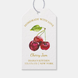 Simple Homemade Cherry Jam Hang Tag l White Geschenkanhänger