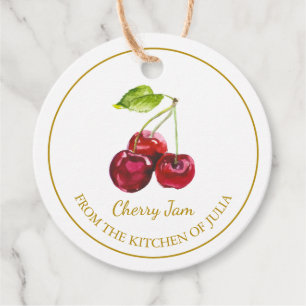 Simple Homemade Cherry Jam Hang Tag l White Geschenkanhänger