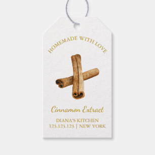 Simple Homemade Cinnamon Extract Hang Tag l White Geschenkanhänger