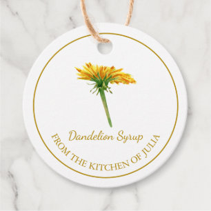 Simple Homemade Dandelion Sirup Hang Tag l White Geschenkanhänger