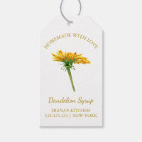 Simple Homemade Dandelion Sirup Hang Tag l White