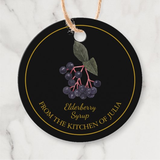 Simple Homemade Elderberry Syrup Hang Tag Geschenkanhänger (Vorderseite)