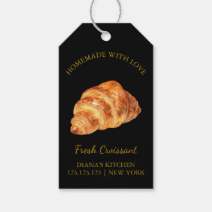 Simple Homemade Fresh Croissant Hang Tag Schwarz Geschenkanhänger