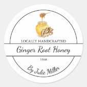 Simple Homemade Ginger infused Honey Label Runder Aufkleber (Vorderseite)