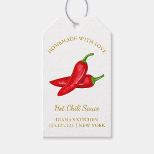 Simple Homemade Hot Chili Sauce Hang Tag weiß Geschenkanhänger