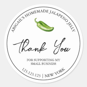 Simple Homemade Jalapeno Jelly Danke Label Runder Aufkleber