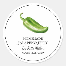 Simple Homemade Jalapeno Jelly Label Runder Aufkleber