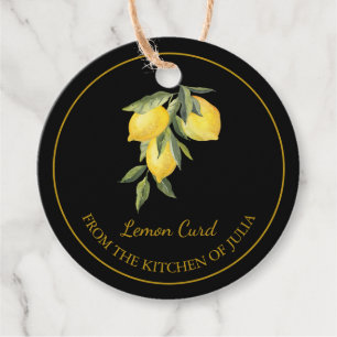 Simple Homemade Lemon Curd Hang Tag l Black Geschenkanhänger