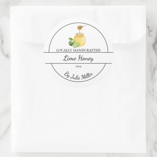 Simple Homemade Lime infused Honey Label Runder Aufkleber (Tasche)