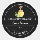 Simple Homemade Lime infused Honey Label Runder Aufkleber (Vorderseite)