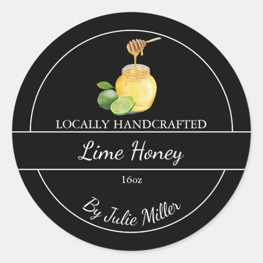 Simple Homemade Lime infused Honey Label Runder Aufkleber (Vorderseite)