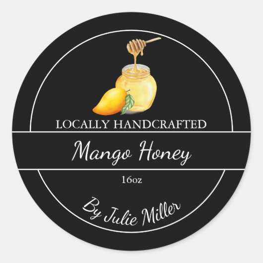 Simple Homemade Mango infused Honey Label Runder Aufkleber (Vorderseite)