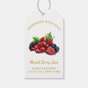 Simple Homemade Mixed Berry Jam Hang Tag l White Geschenkanhänger