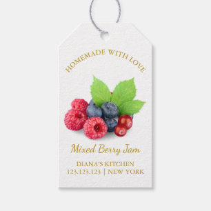Simple Homemade Mixed Berry Jam Hang Tag l White Geschenkanhänger