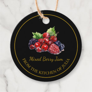 Simple Homemade Mixed Berry Jam Hang Tag Schwarz Geschenkanhänger