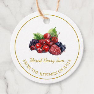 Simple Homemade Mixed Berry Jam Hang Tag weiß Geschenkanhänger