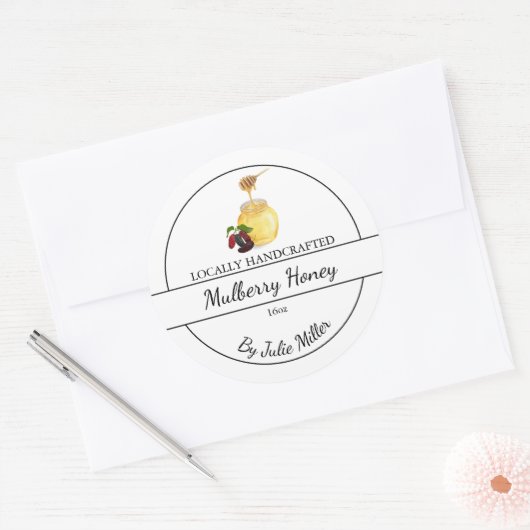 Simple Homemade Mulberry infused Honey Label Runder Aufkleber (Umschlag)