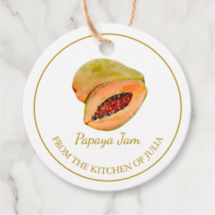Simple Homemade Papaya Jam Hang Tag l White Geschenkanhänger