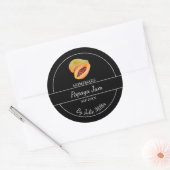 Simple Homemade Papaya Jam Label | Schwarz Runder Aufkleber (Umschlag)