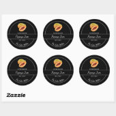 Simple Homemade Papaya Jam Label | Schwarz Runder Aufkleber (Blatt)