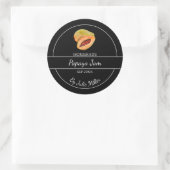 Simple Homemade Papaya Jam Label | Schwarz Runder Aufkleber (Tasche)