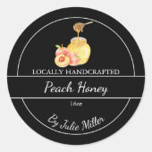 Simple Homemade Peach infused Honey Label Runder Aufkleber (Vorderseite)