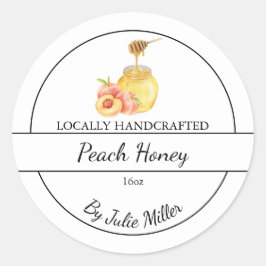 Simple Homemade Peach infused Honey Label Runder Aufkleber