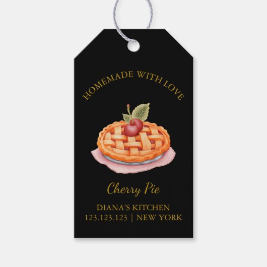 Simple Homemade Pie Hang Tag l Black Geschenkanhänger (Vorderseite)