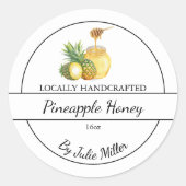 Simple Homemade Pineapple infused Honey Label Runder Aufkleber (Vorderseite)