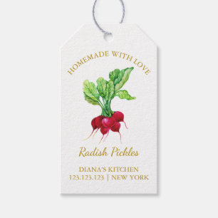 Simple Homemade Radish Pickle Hang Tag White Geschenkanhänger