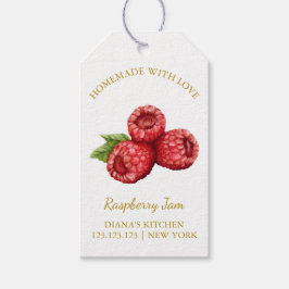 Simple Homemade Raspberry Jam Hang Tag l White Geschenkanhänger