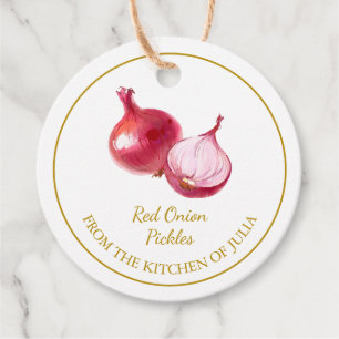 Simple Homemade Red Onion Pickles Hang Tag Geschenkanhänger