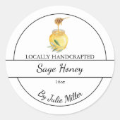 Simple Homemade Sage infused Honey Label Runder Aufkleber (Vorderseite)