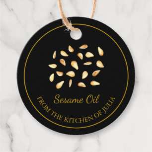 Simple Homemade Sesame Oil Hang Tag l Black Geschenkanhänger