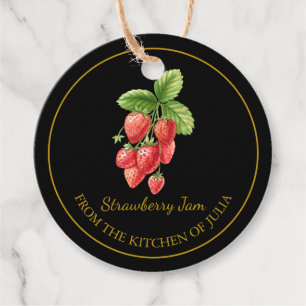 Simple Homemade Strawberry Jam Hang Tag l Black Geschenkanhänger