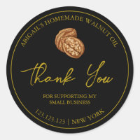 Simple Homemade Walnut Oil Thank You Label