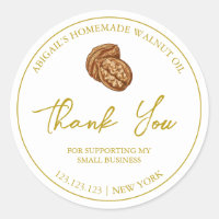 Simple Homemade Walnut Oil Thank You Label