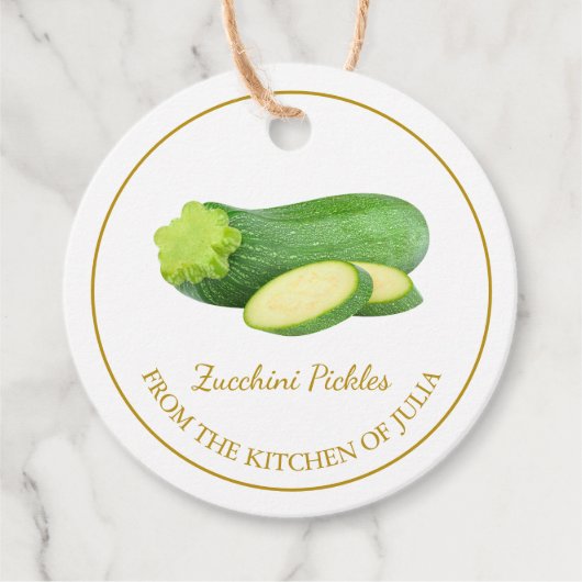 Simple Homemade Zucchini Pickles Hang Tag Geschenkanhänger (Vorderseite)