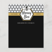 Simple Honey Bee Honeycomb Black Yellow Workshop Flyer (Hinten)
