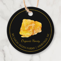 Simple Honeycomb Bio Honey Hang Tag