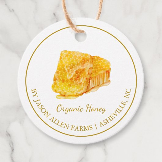 Simple Honeycomb Bio Honey Hang Tag Geschenkanhänger (Vorderseite)