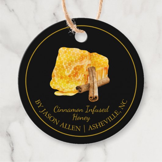 Simple Honeycomb Cinnamon Infused Honey Hang Tag Geschenkanhänger (Vorderseite)