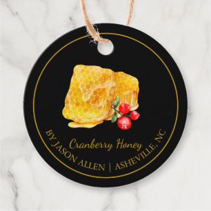 Simple Honeycomb Cranberry Infused Honey Hang Tag Geschenkanhänger