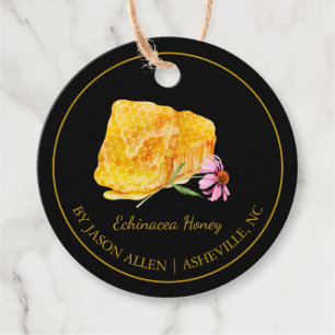 Simple Honeycomb Echinacea Infused Honey Hang Tag Geschenkanhänger