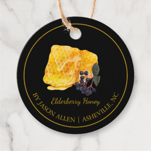 Simple Honeycomb Elderberry Infused Honey Hang Tag Geschenkanhänger