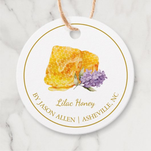 Simple Honeycomb Lilac Infused Honey Hang Tag Geschenkanhänger (Vorderseite)