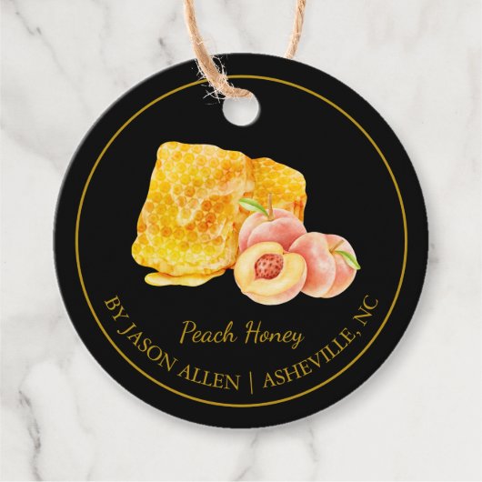 Simple Honeycomb Peach Infused Honey Hang Tag Geschenkanhänger (Vorderseite)