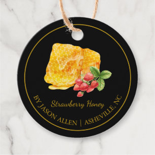 Simple Honeycomb Strawberry Infused Honey Hang Tag Geschenkanhänger